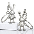 Easter  Tiny Rabbit Bunny Keychains Pets Ring Car Handbag Purse Decoration for Women Girls Charm Gifts
