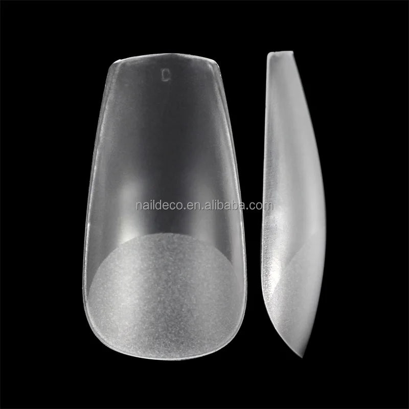 Gelly Nail Tips Bend Etch Medium Coffin False Artificial Fingernail Full Coverage Tips Natural Box Gel Finger French 240pcs Box