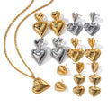 Fashion Women Jewelry Tarnish Free Double Heart Earring 18K Gold Plated Stainless Steel Smooth Love Drop Earrings YF3497