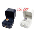 HLB Low MOQ Luxury Engagement Ring Box Pu Leather Custom logo Diamond Ring Box for Jewelry Packing