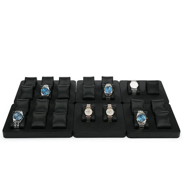 Jinsky Leather L-Base Watch Display Stand Holder Elegant Jewelry Container for Watch Display