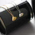Hot Popular Jewelry 18K Gold Plated Stainless Steel Heart Necklace Folding Sweet Heart Shape Pendant Necklace