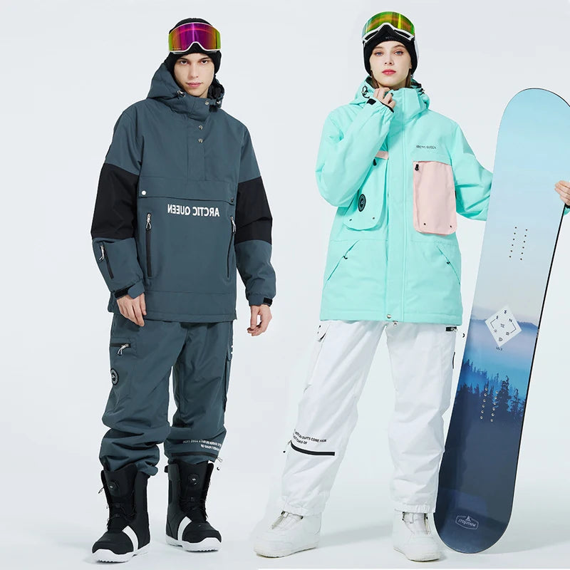 Snow Suit for Men and Women Snowboarding Clothing Winter Outdoor Ski Hoodie Waterproof Costume Ski Jacket and Pants Unisex