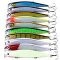 Topline 11cm 13g Plastic Minnow Bait 3D Eyes Fishing Hard Lures Floating Long Shot Minnow Fishing Lure With 3 Fishing Hooks