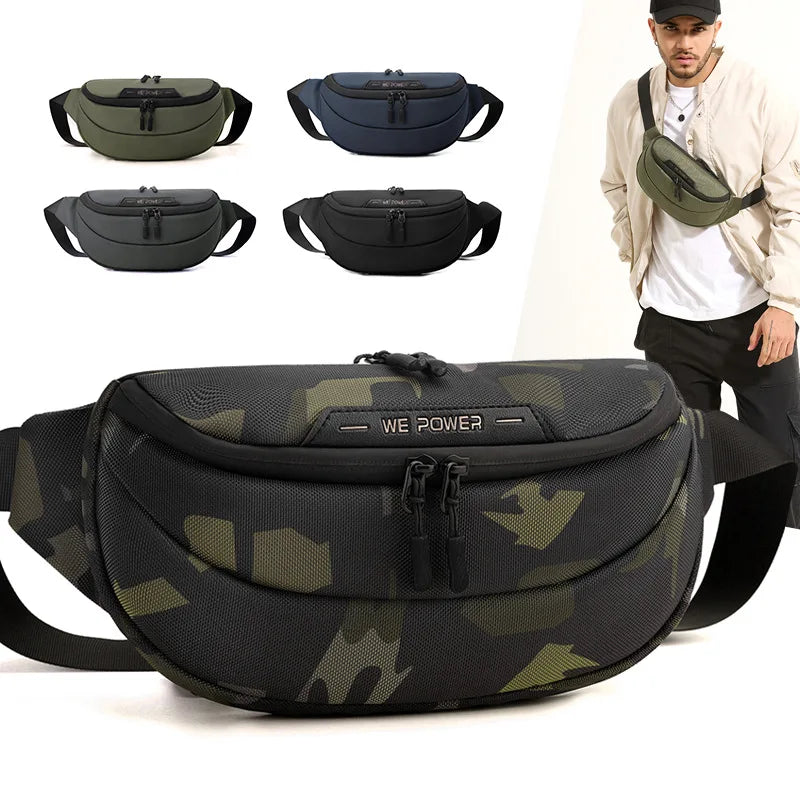 2025 High Quality Handsome Camouflage Custom Nylon Motorcycle Men Travel Riding Waist Fanny Pack Cool Men Bag