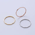 Minimalist Fashion Faceted Design Stainless Steel Ladies Thin 18k Gold Rings Jewelry