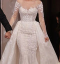 S8905F 2026 2 Wear Fishtail Style With Lace Decoration Wrap Waistline Chapel Train African Bride Wedding Dress