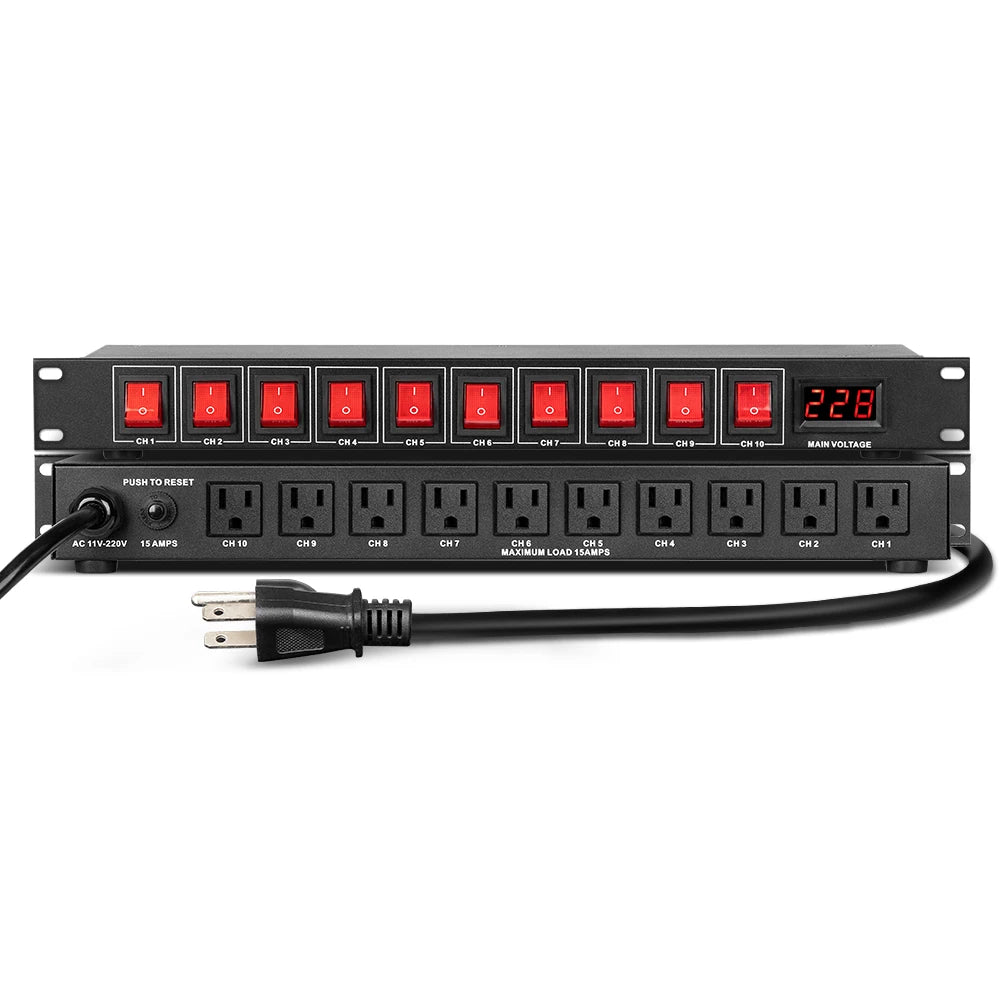 Biner SR128 Professional Intelligent 10 Channel Power Sequencer With Voltage Display