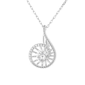 Sterling Silver 925 Spiral Shell Pendant Necklace for Women Ocean Jewelry Wholesale