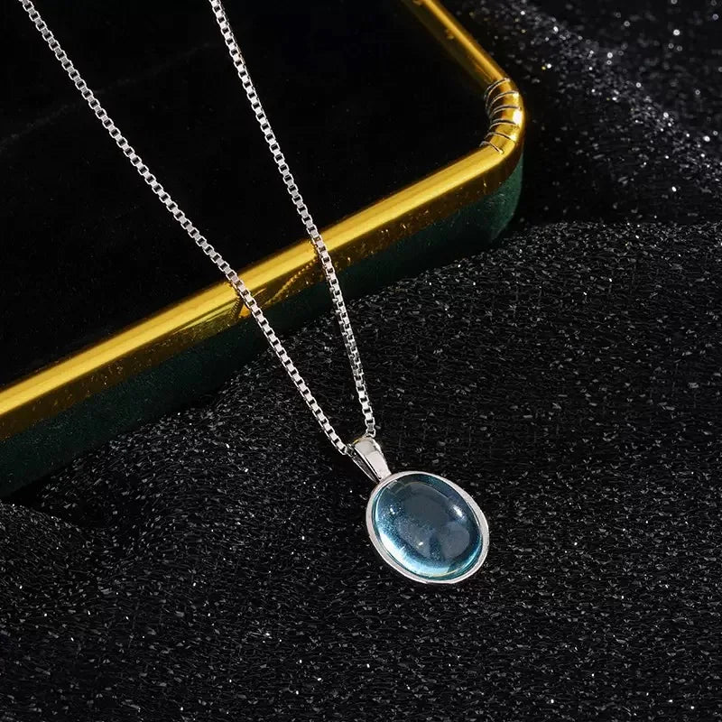 Elegant Handcrafted Aquamarine Crystal Necklace Exquisite Jewelry Piece Crafted with Precision