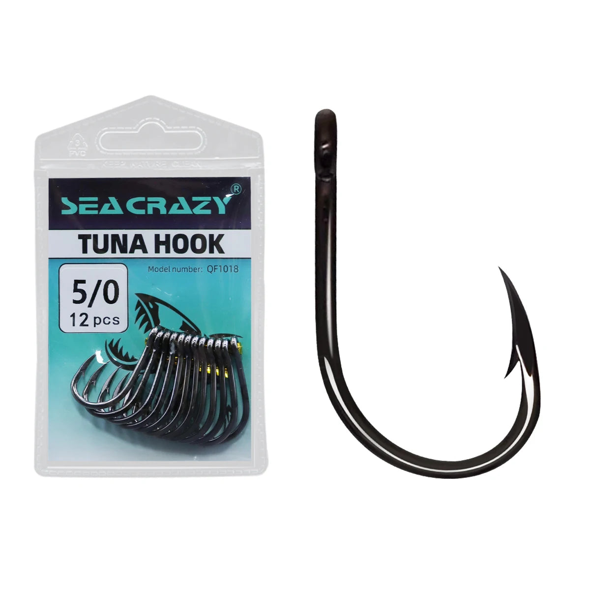 1/0-9/0 High Carbon Steel Tuna Fishing Hook Barbed Saltwater Fishing Circle Hooks Tackle
