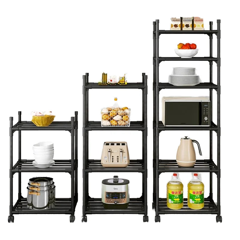 Multi-functional Micro-Wave Oven Rack Storage Shelf Floor-Mounted Multi-layer for Kitchen Living Room for Household Storage