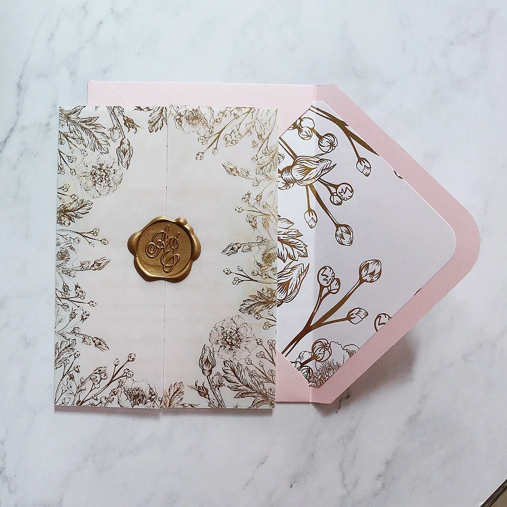China Factory Fashion Free Sample Floral Printing Clear Acrylic Wedding Cards