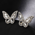 SC Fairy Zircon Crystal Butterfly Earrings 2022 Fashion Jewelry Earrings Bling Bling Full Diamond Butterfly Stud Earrings Women