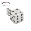 Bar Buddy Party Jewelry Stainless Steel Dice Pendant Unique Mens Necklace