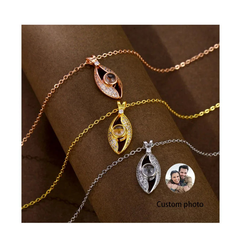Cheap Angle Eye Necklace Light Projection Necklace Photo Custom Shopify Drops-hipping Jewelry Suppliers Fashion Women Necklace