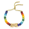 Jewelry Gift Pulseras New Colorful Stone Bohemian Braided Handmade Love Letter Rainbow Beads Bracelets Unisex Anniversary
