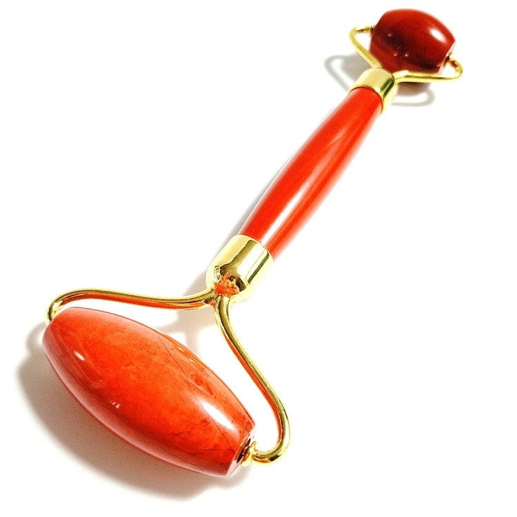 DIY Private Label Custom Logo Guasha Stone Jade Red jasper Roller for Face Beauty