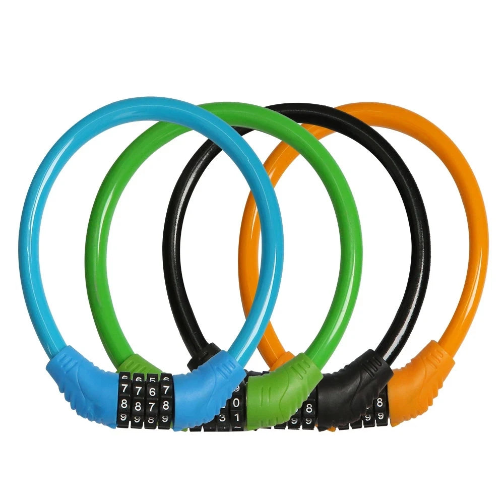Portable 4-Digit Password Anti-Theft Bicycle Lock Mountain Road Bike Safety Chain with Combination Padlock for Motorcycles