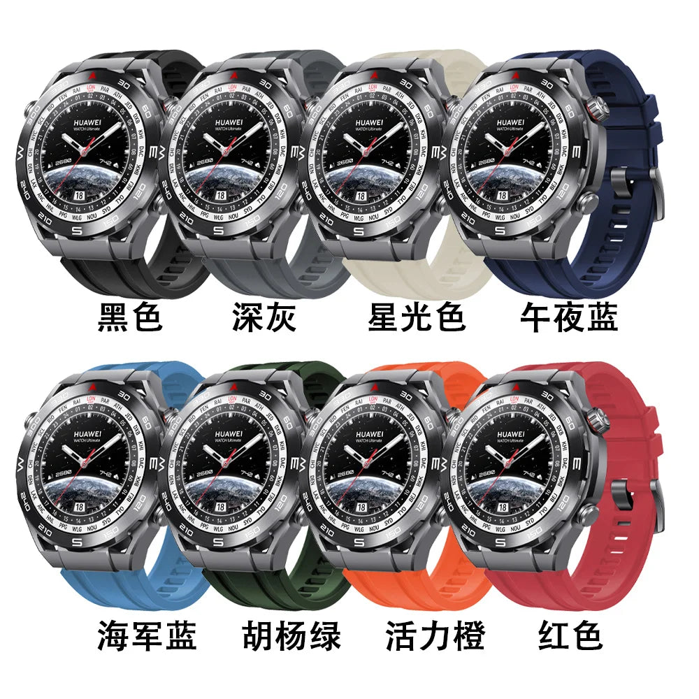 Eraysun 22mm Sports Comfortable Silicone Rubber Strap Watchband for Huawei Ultimate GT2 GT3 Pro Watch 3 Band Wristband