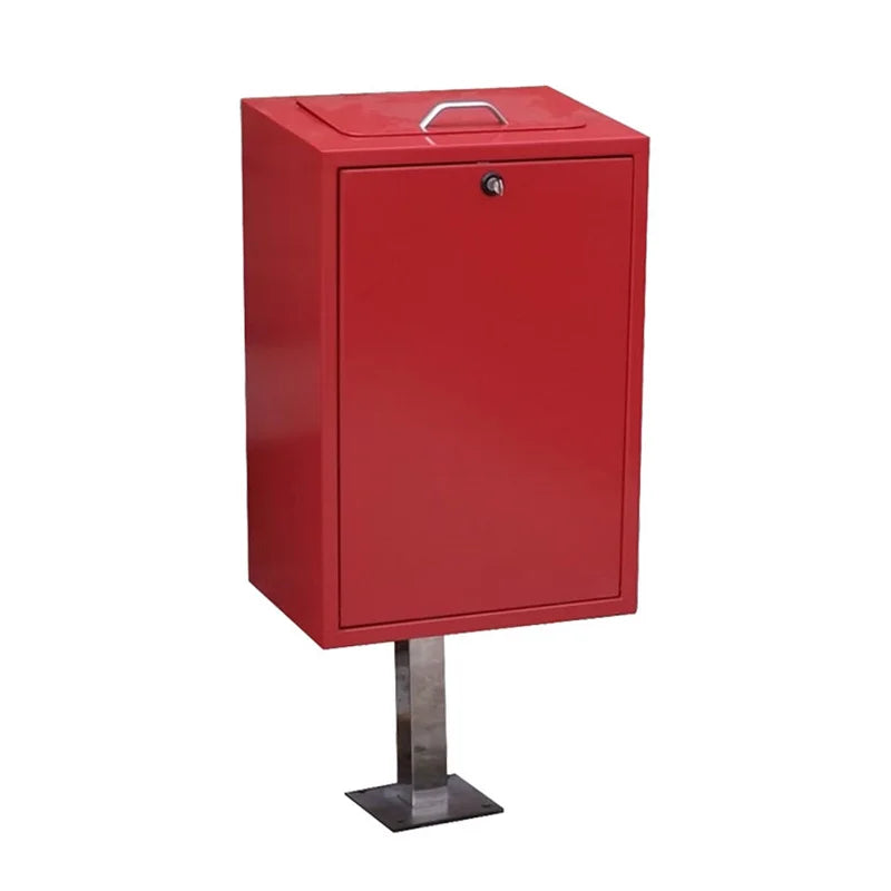 Outdoor Standing Metal Dog Poop Trash Container Station Garbage Can Outside Garden Recycle Waste Bin Steel Pet Proof Dustbin