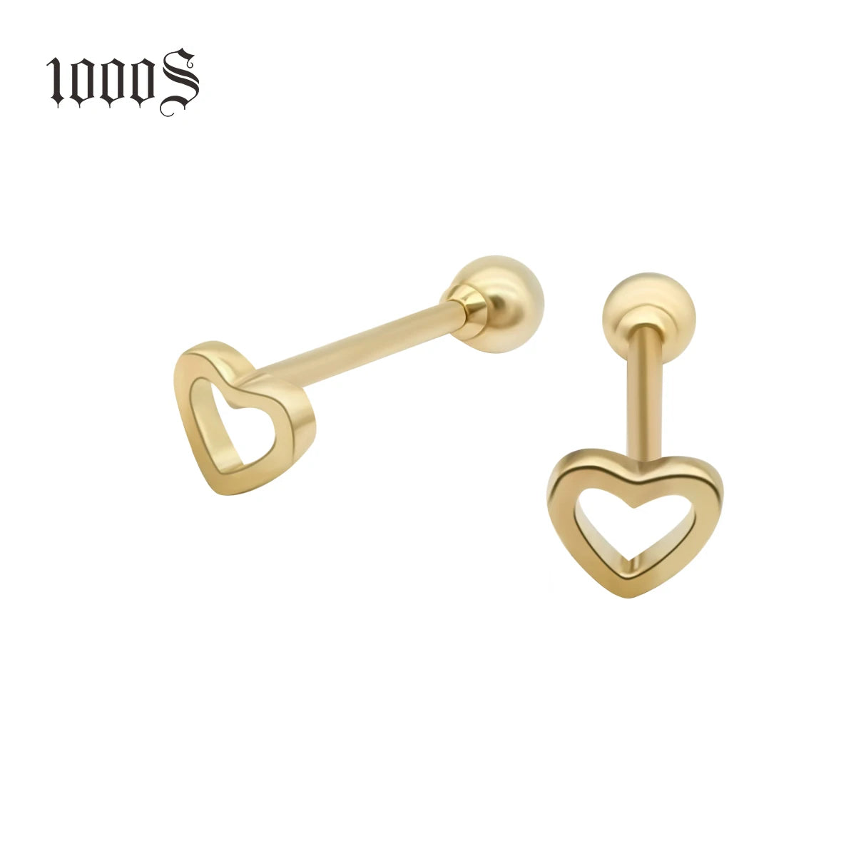 Lovely New Arrival 9K Yellow Gold Little Heart Stud Earrings Cute Ball Back Design Weddings Engagements Anniversaries Parties