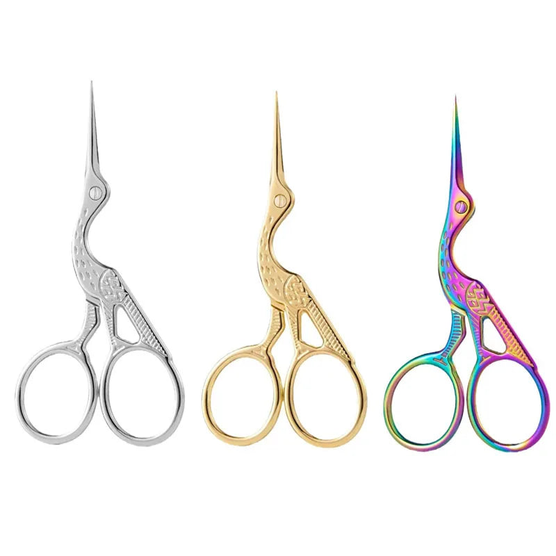 Vintage Multi-Purpose Stork Shape Embroidery Scissors Smooth Stainless Steel Thread Cutter Household DIY Metal Tailor