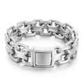 KALEN 240mm Men Vintage Silver/Gold Color Stainless Steel Welded Double-Chain Bracelet