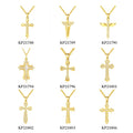 Kirin 925 Sterling Silver Zircon Cross Necklace 18k Gold & Rhodium Plated Pendant Charm Necklace for Woman Men