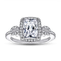 OAHLAN Fine Jewelry Customized 2ct Rectangular Cut Cubic Zirconia S925 Sterling Silver Rings for Women Engagement Ring Wholesale