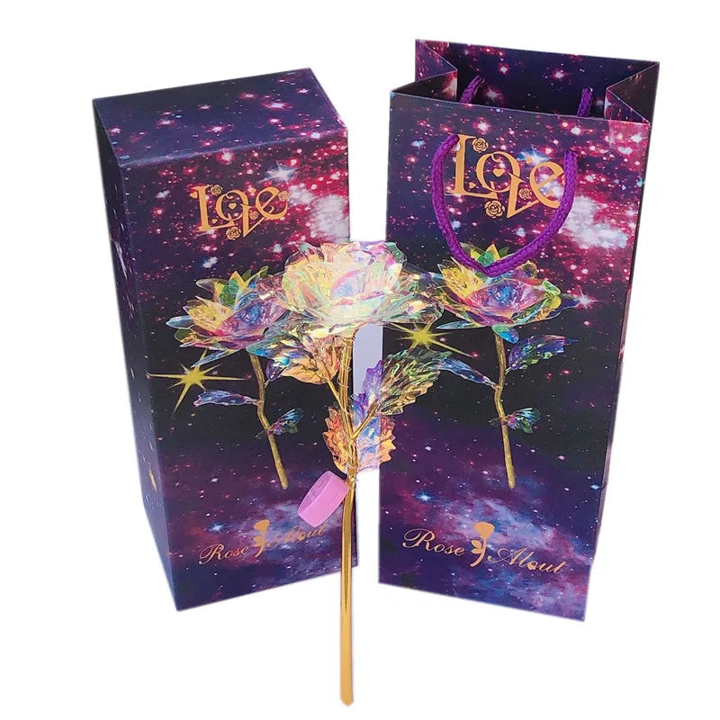 L06230 Gold Foil Rose Gift Flower 24K Gold Dipped Golden Rose Saint Valentine's Day Golden Dipped Rose MegaBDM