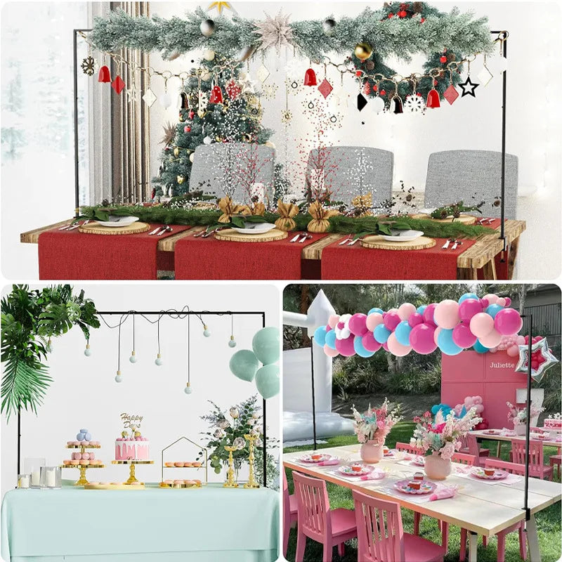Wedding Holiday Party Decoration Dining Table Desktop Stand Gold Metal Balloon Arch Stand Adjustable Table Pole Stand