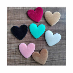 Valentine's Day Flocking Heart Resin Flatback Cabochons Hair Clips DIY Accessories Love Heart Scrapbooking Making