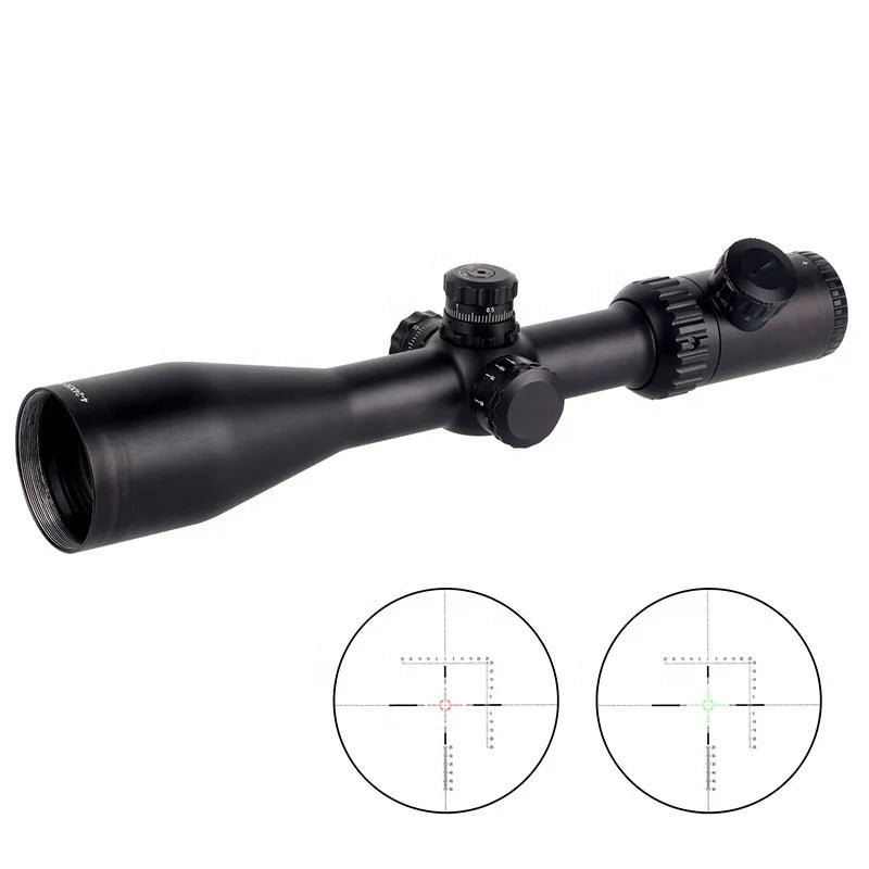 FOCUHUNTER 4-24x50E 30mm Tube IP67 Waterproof Fog Proof Shock Proof 6061 Aluminum Tactical SFP Red Green Scope 85mm Eye Relief