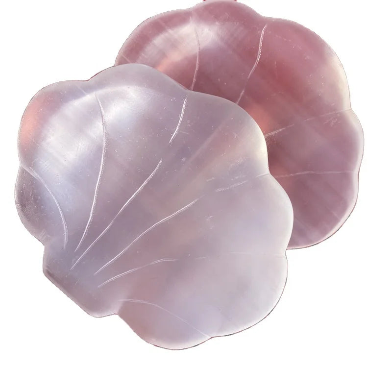 Wholesale Natural Selenite Stone Healing Crystals Carving Shell Shape White Selenite Bowl