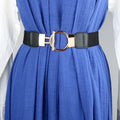 Ladies Elastic Waistband with Round Buckle Fashionable Decorative Fabric Belts with Waist Seal