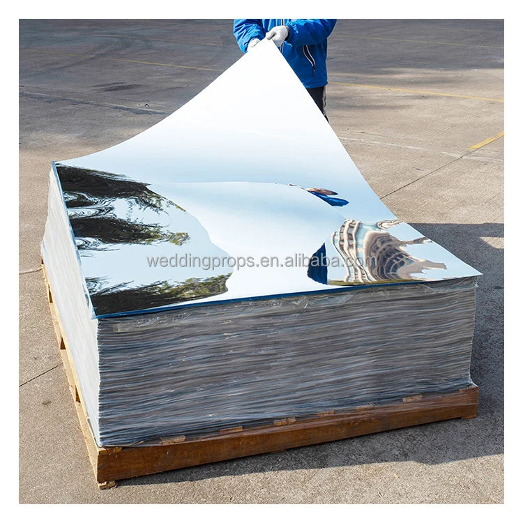 Wedding Floor Decoration Gold Silver Mirror PVC Carpet 1.2m X 1.8m