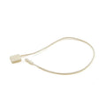 Custom Brand Name GRS Eco-friendly PLA Plastic Seal String White Square Hang Tag Cord Embossed Finish Custom Printed Shoes Bags