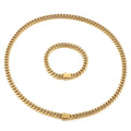 Kalen Fashion Jewelry Luxury Gold Set Dubai Gold Plating Men Charms Bracelets Necklaces Stainless Steel Jewelry Sets