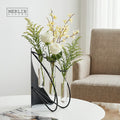 Merlin Living Wrought Iron Ornament Test Tube Flower Black Stand Desktop Ornament Novelty Gadgets for Home Decor