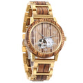 New Arrival High-end Luxury Miyota Automatic Sport Men's Wooden & Stainless Steel Water Resistant Analog Crystal Charm Watch