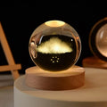 3D Solar System LED Night Light 6*6cm K9 Glass Galaxy Crystal Ball Luminous Desktop Home Decor Customized Logo Polished New Year