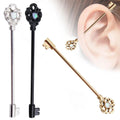 Stainless Steel Piercing Jewelry Pack Industrial Barbell Earrings Bar Cartilage Helix Key Industrial Piercing