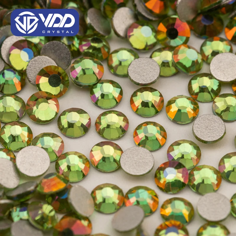 VDD 352 Magma-Peridot SS6-SS30 Glass Rhinestones Crystal Flat Back Glitter Strass Stones Diamond DIY Crafts Nail Art Accessories