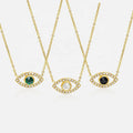 MICCI 18K Gold Plated Stainless Steel Non Tarnish Waterproof Ladies Fashion Jewelry Eye of the Devil Pendant Necklaces