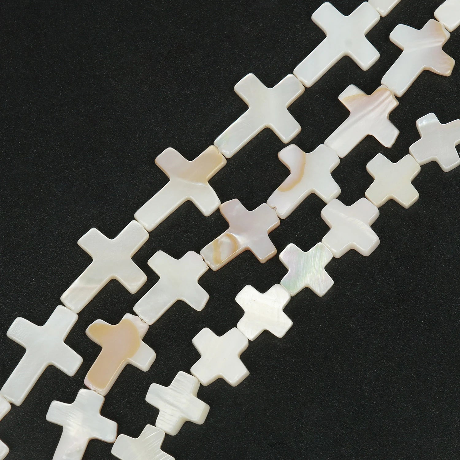 Natural White Cross Shape Freshwater Mother of Pearl Shell Spacer Beads for Jewelry Making DIY Bracelet Necklace