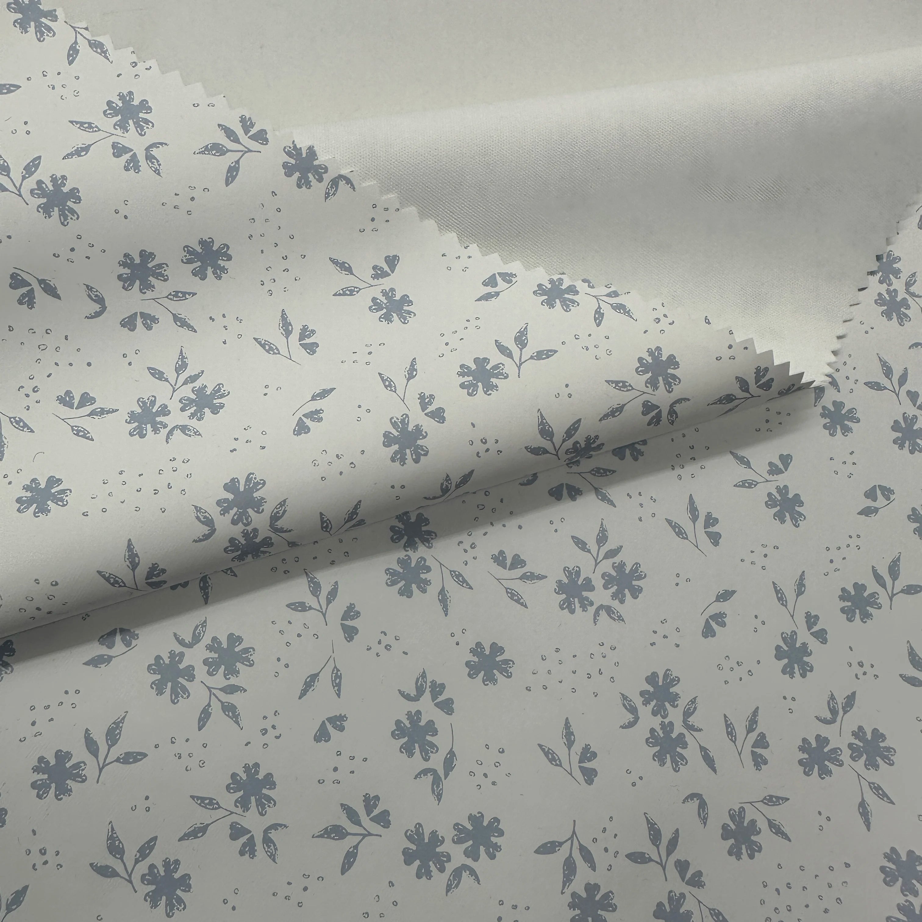 PFAS FREE Eco-Friendly Quick-Dry Fashion Floral Design PU Artificial Leather Fabric Polyester Backing for Garment Accessories