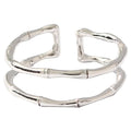 Silver Double Bamboo Ring Fashion Personality Cold Wind Niche Design Net Red Opening Silver Ring