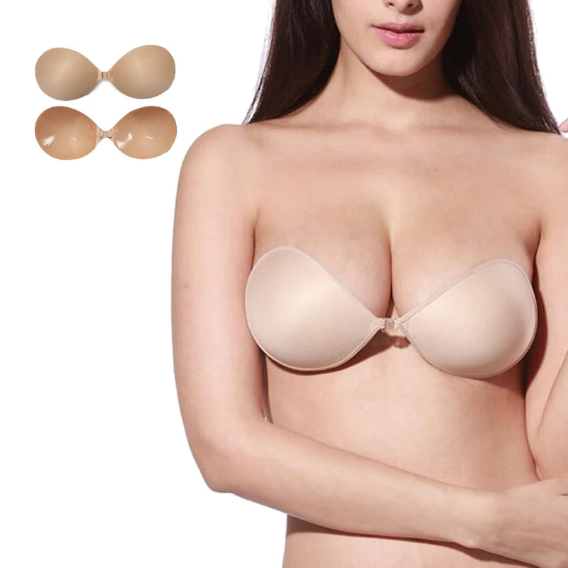 Magic Push up Invisible Silicone Strapless Adhesive Backless Bra for Women