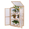 Modern Eco-Friendly Garden Mini Nursery Vented Wood Top Opening Door Cold Frame Greenhouse